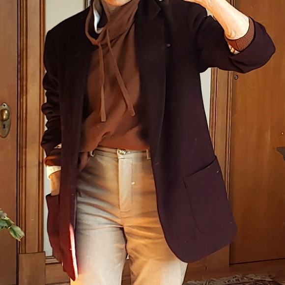 Vintage J. Crew Wool Blazer | Deep Eggplant | Size 8